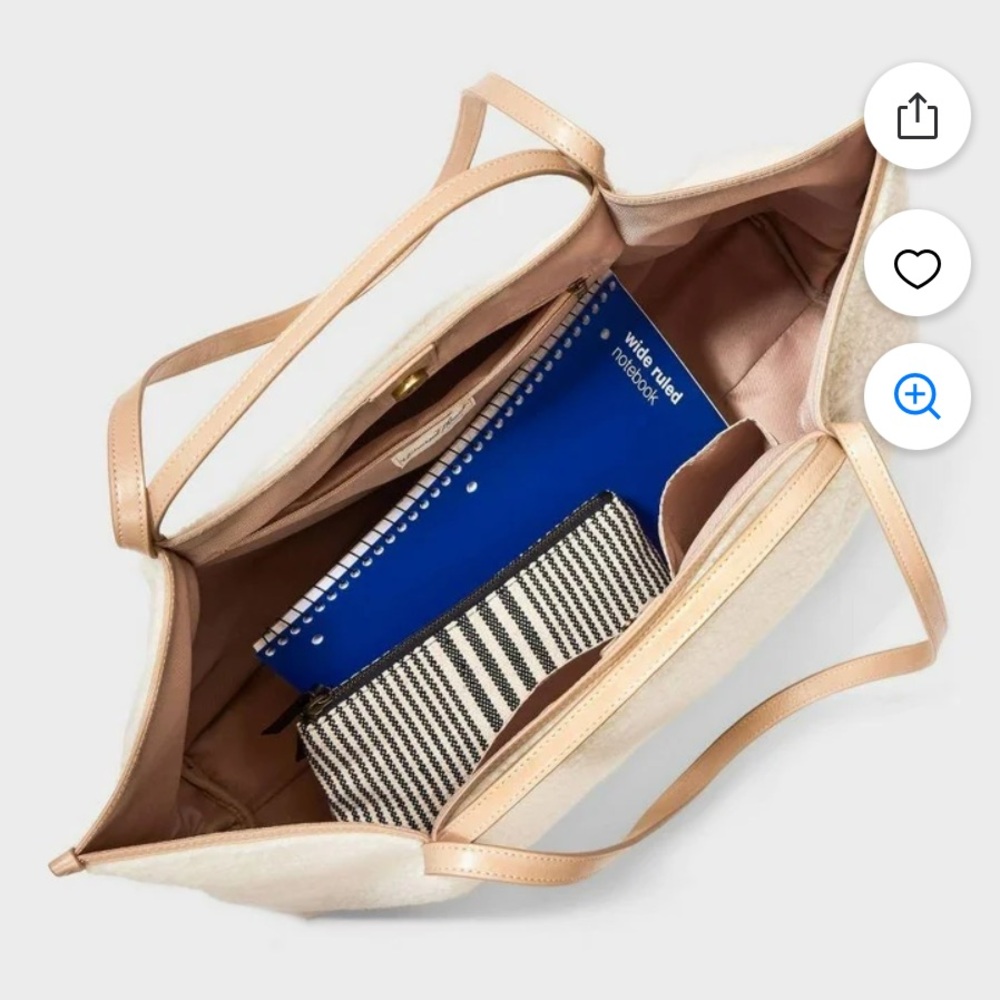 Sherpa Cream Tote Bag - Picture 2 of 7
